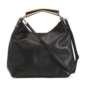 CHEVAL Made In Italy Leather Hobo With Metal Hardware Strap
